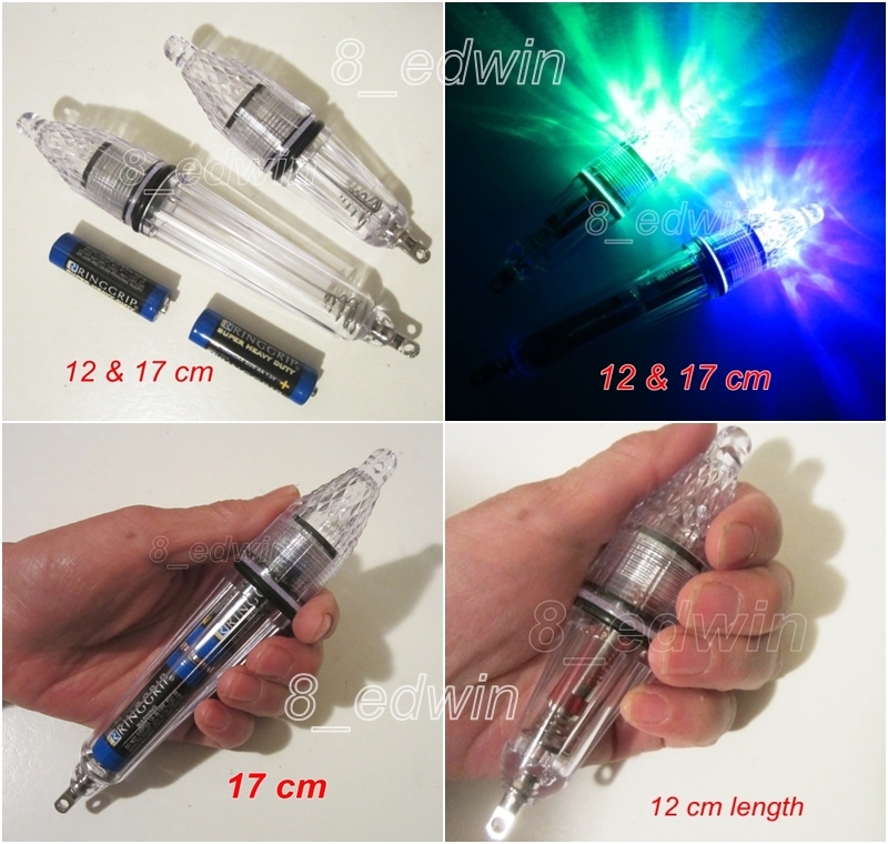 8 Pcs Underwater LED lights Fishing Attracting Light Deep Drop Lure Flashlight