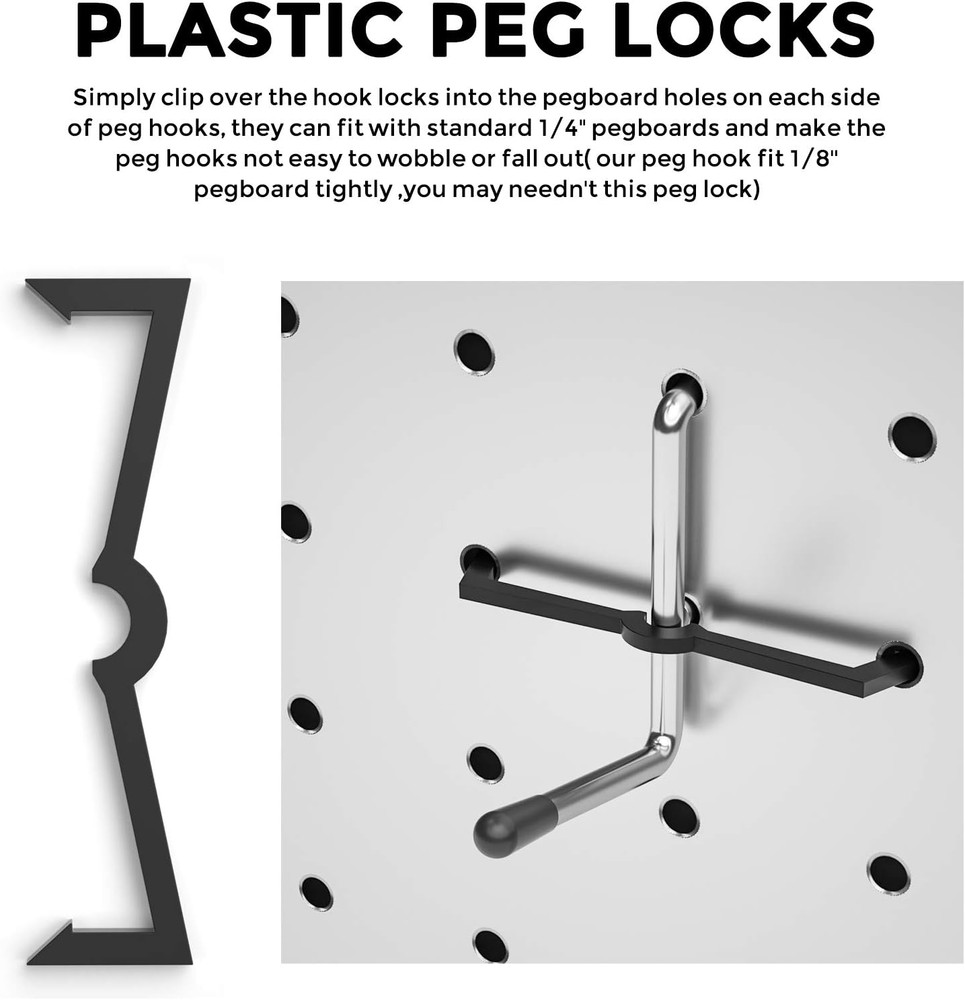 Pegboard Hooks Set for Hanging Tools, 206PCS Heavy Duty Peg Hook Hanger & Holder