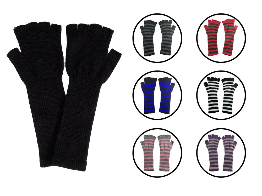 Gravity Threads Long 11" Knit Arm Warmer Warm Fingerless Gloves