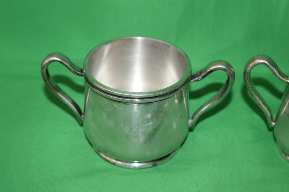 2 Piece DJ Marked Silver Creamer And Sugar Serving Set