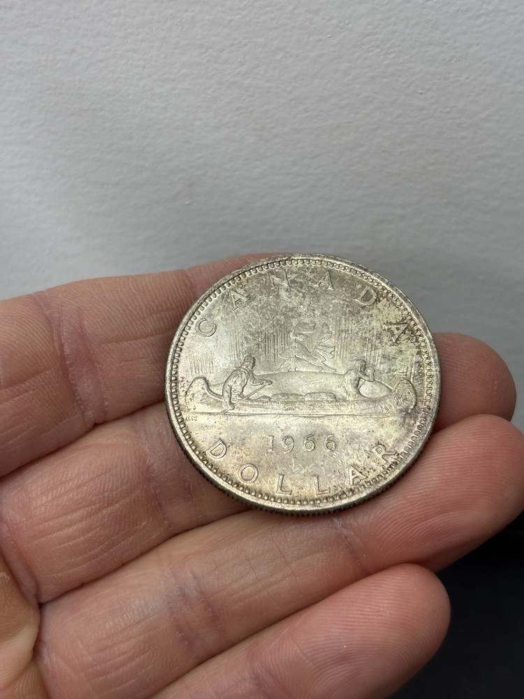 1966 Canada Silver $1 Dollar - 80% Silver Coin - Great Condition