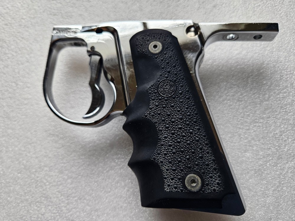 Shocktech hinge frame for Autococker - chrome nickel w/ hogue grips -