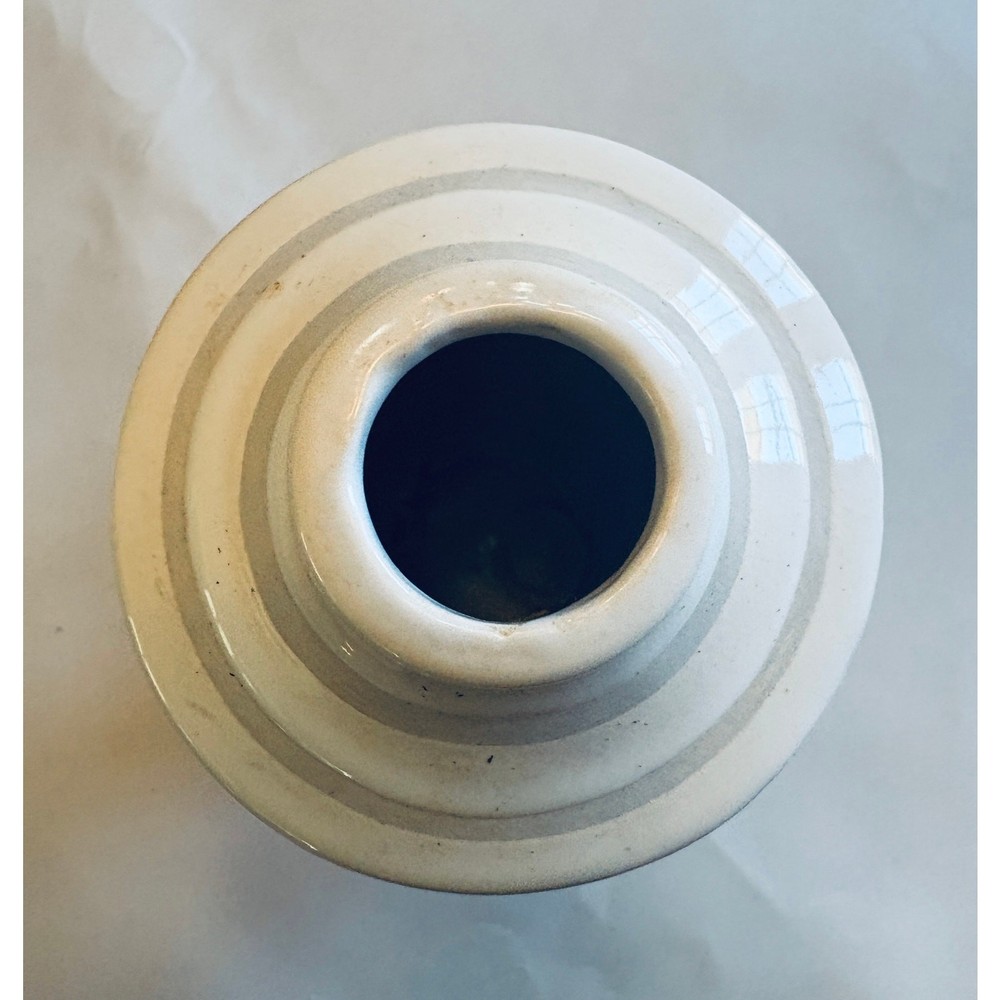 Found & Fable White Two-Tone Ceramic Vase, 7"