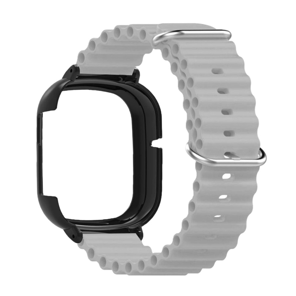 Watch Silicone Strap With Built In PC Case Adjustable Wristband (Gray )
