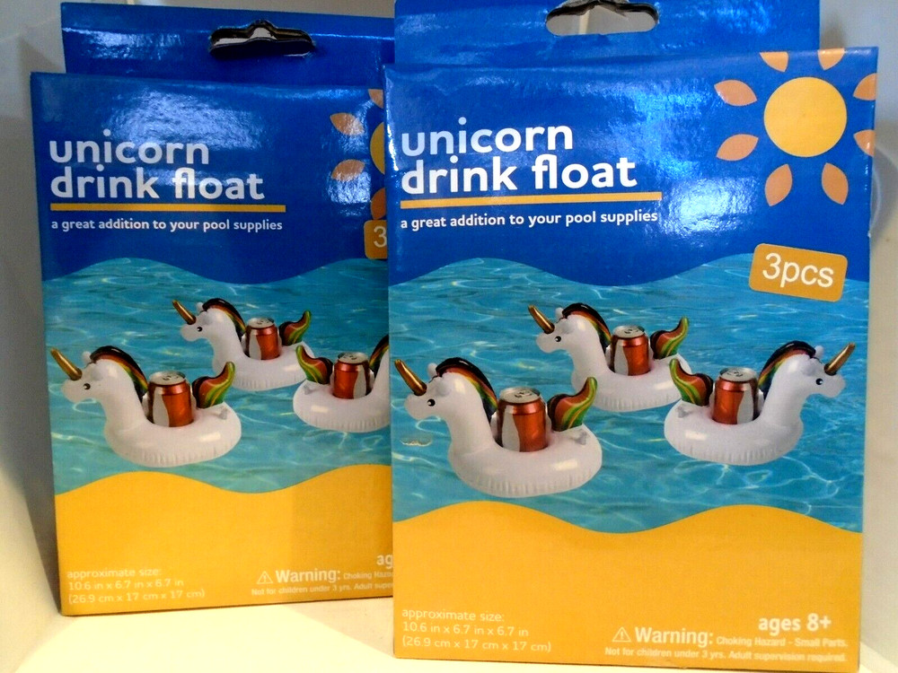Unicorn Floating Drink Holder 3 floats per box  2-BOXES