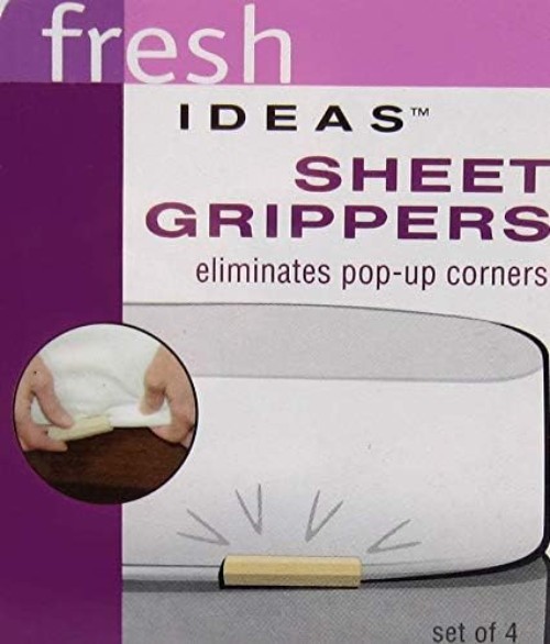 Sheet Grippers for Mattresses, 4 Count, Secure Hold for Flat or Fitted Sheets