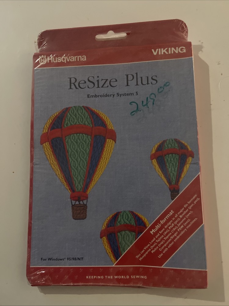 Husqvarna Viking ReSize Plus Embroidery System 5 Software CD Windows 95/98/NT I2