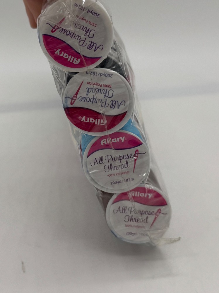Allary All Purpose Thread 100% Polyester 200 YDS 24 Spool Count Multiple Colors