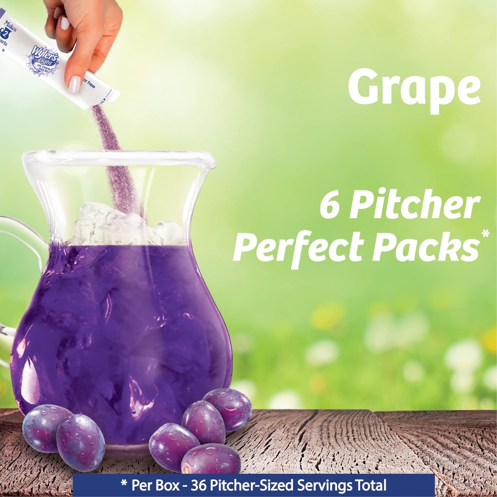 Pitcher Packs, Water Drink Mix, Grape, 6 Boxes (36 Pitcher Packets)