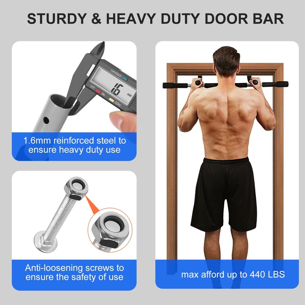 Quick Install Door Pull Up Bar â€“ Adjustable Width for Total Upper Body Workout