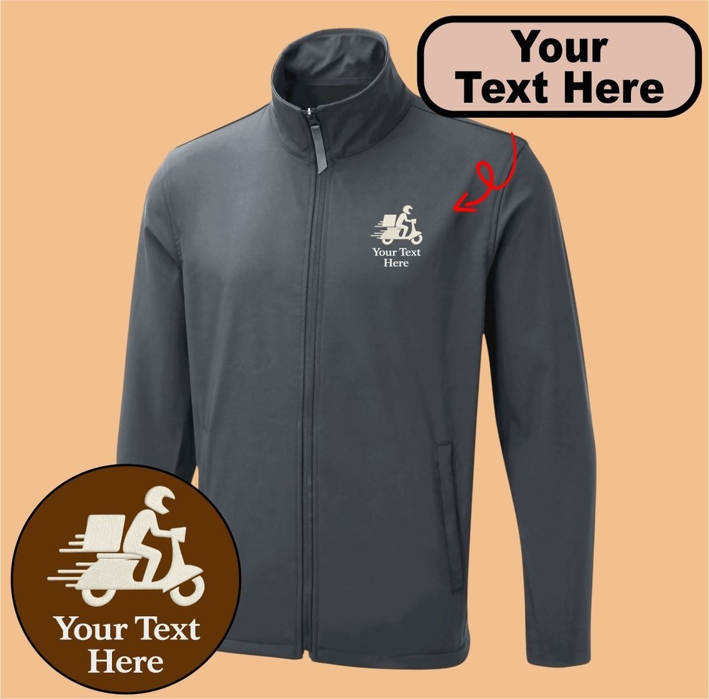 Personalised Embroidered Soft Shell Jacket With Home Delivery Logo Gift Jacket