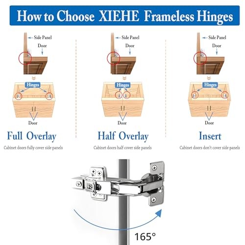 Hardware 165 Degree Soft Close Half Overlay Frameless 2 Pack half-overlay