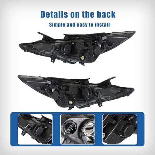 Headlights Assembly with Amber Corner Replacement for Sonata 2011-2014