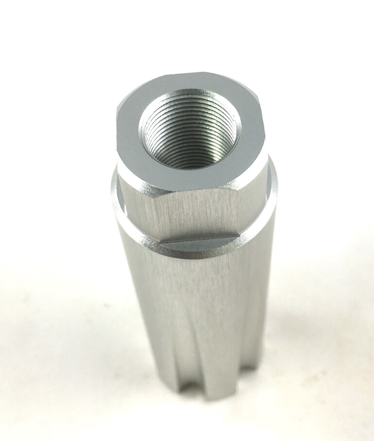 Silver 5/8''x24 Thread Low Concussion Muzzle Brake Aluminium For .308