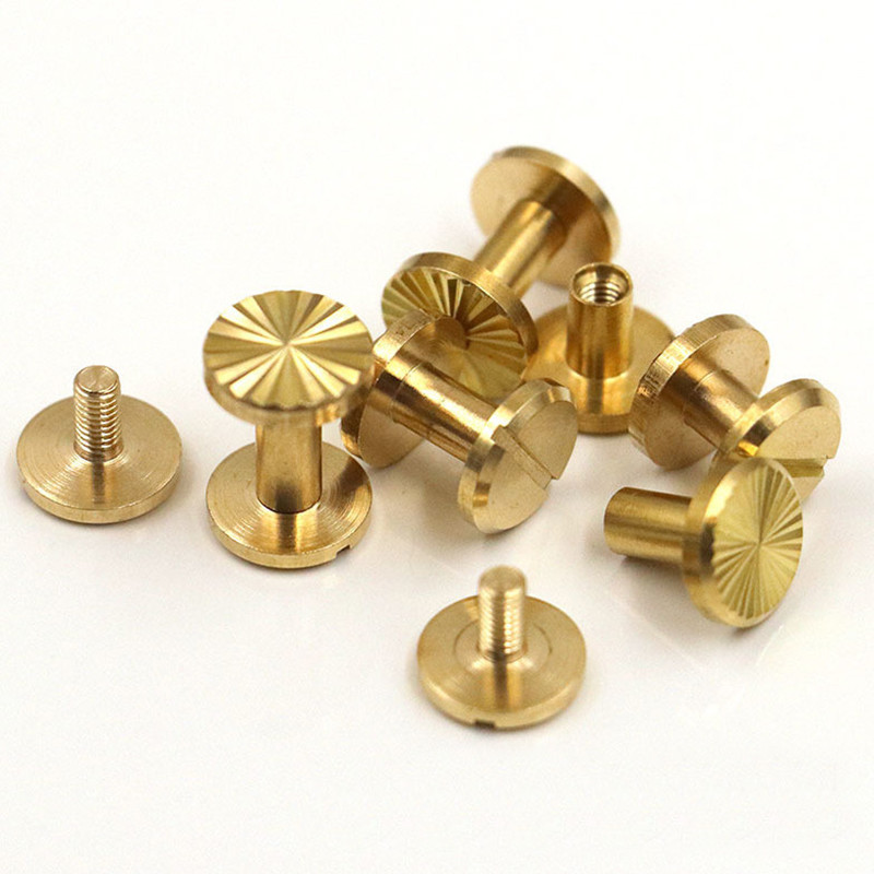 Solid Brass Chicago Screw Nail Leather Rivet Button Stud Binding Book Album 10mm