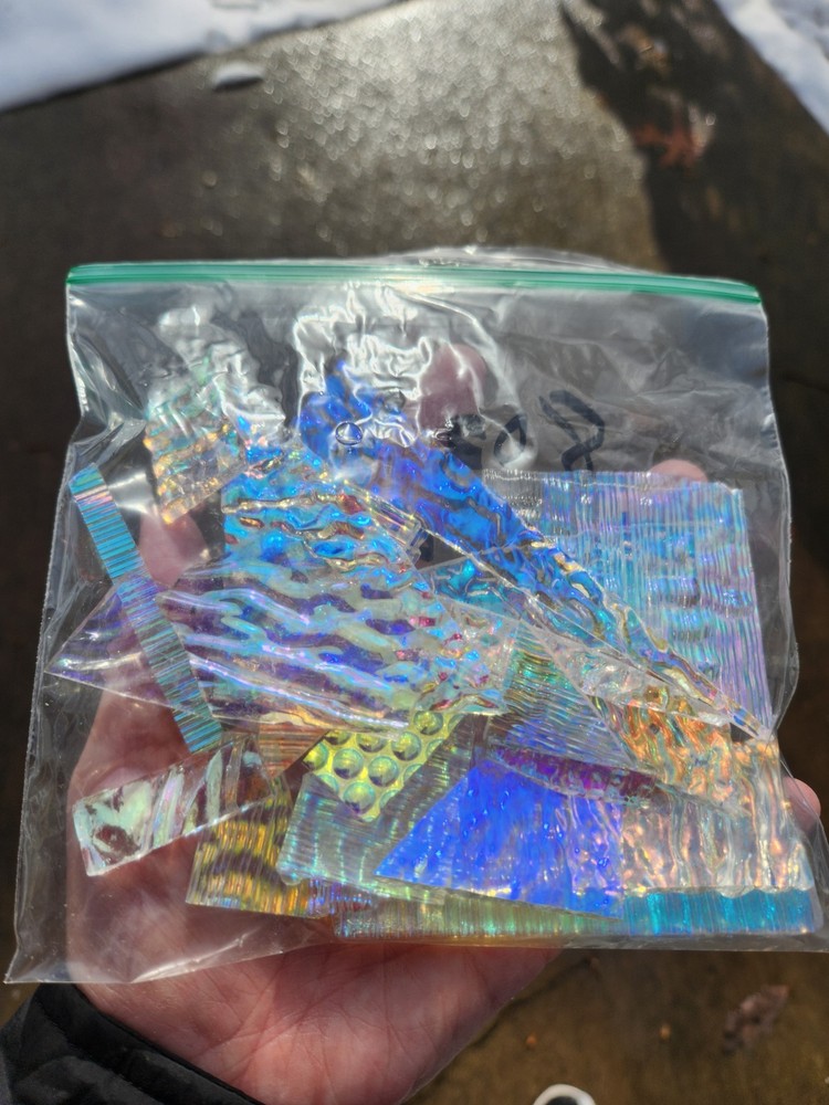 1/2 Lb Clear Coe90  Textured Glass, Regular Thickness