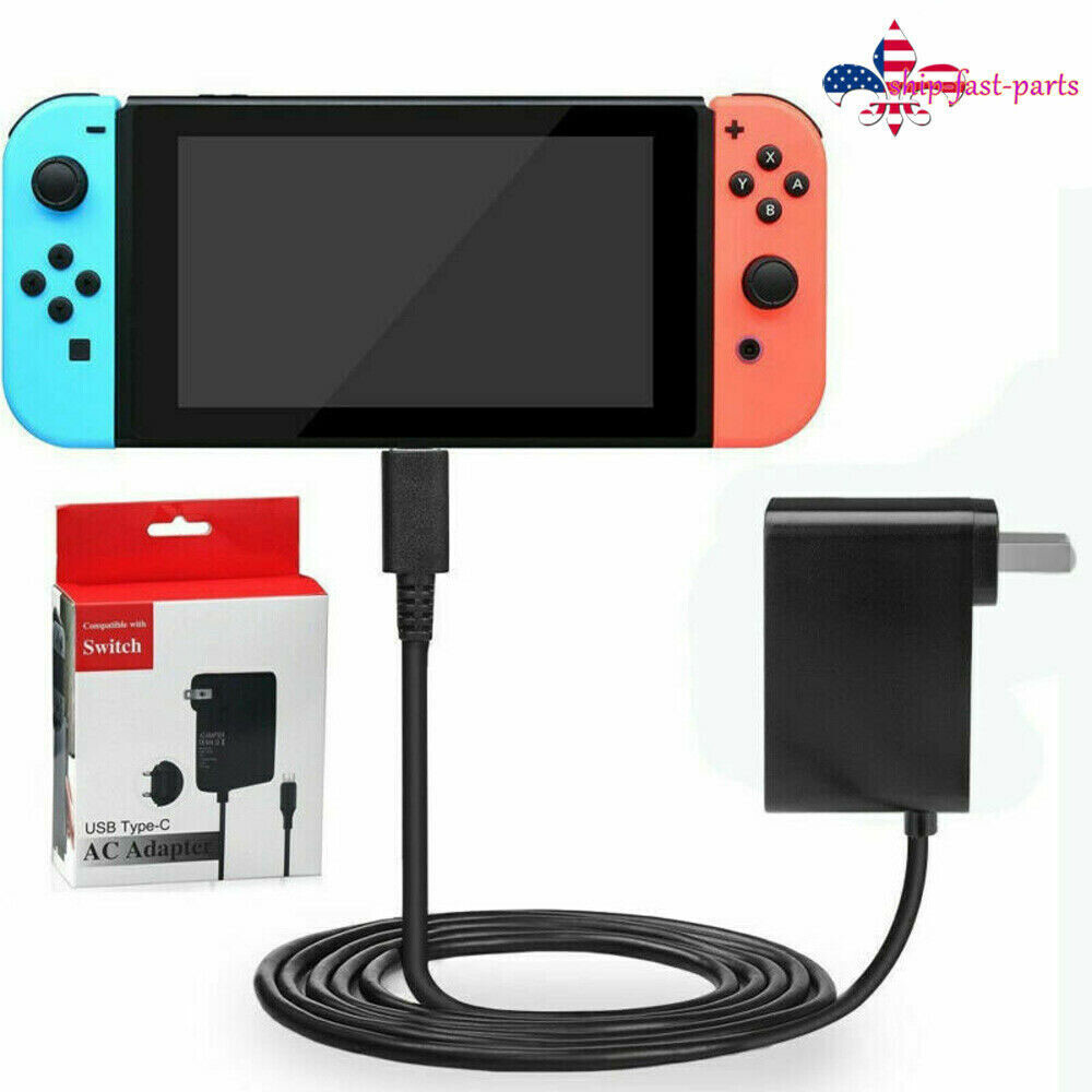 Nintendo Switch or LITE Fast Charging Charger AC Adapter 2.4A Type C Cable