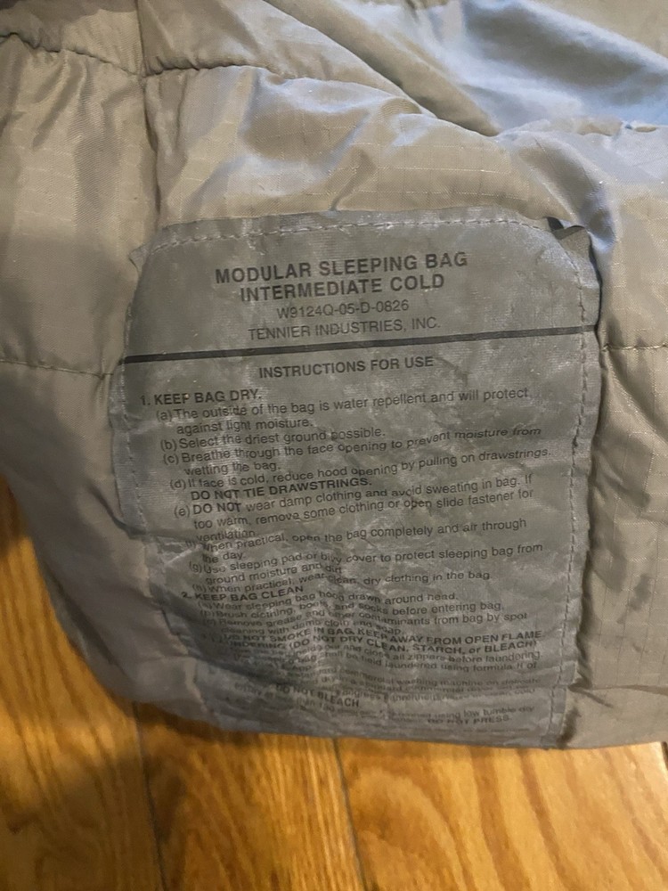 USGI Improved Modular Sleep System Intermediate Sleeping Bag with Stuff Sack