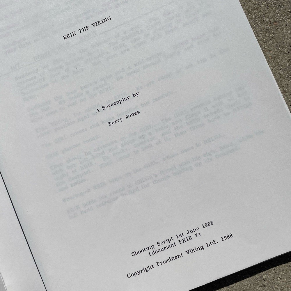 Erik The Viking 1988 Vtg Production Shooting Script Terry Jones Monty Python