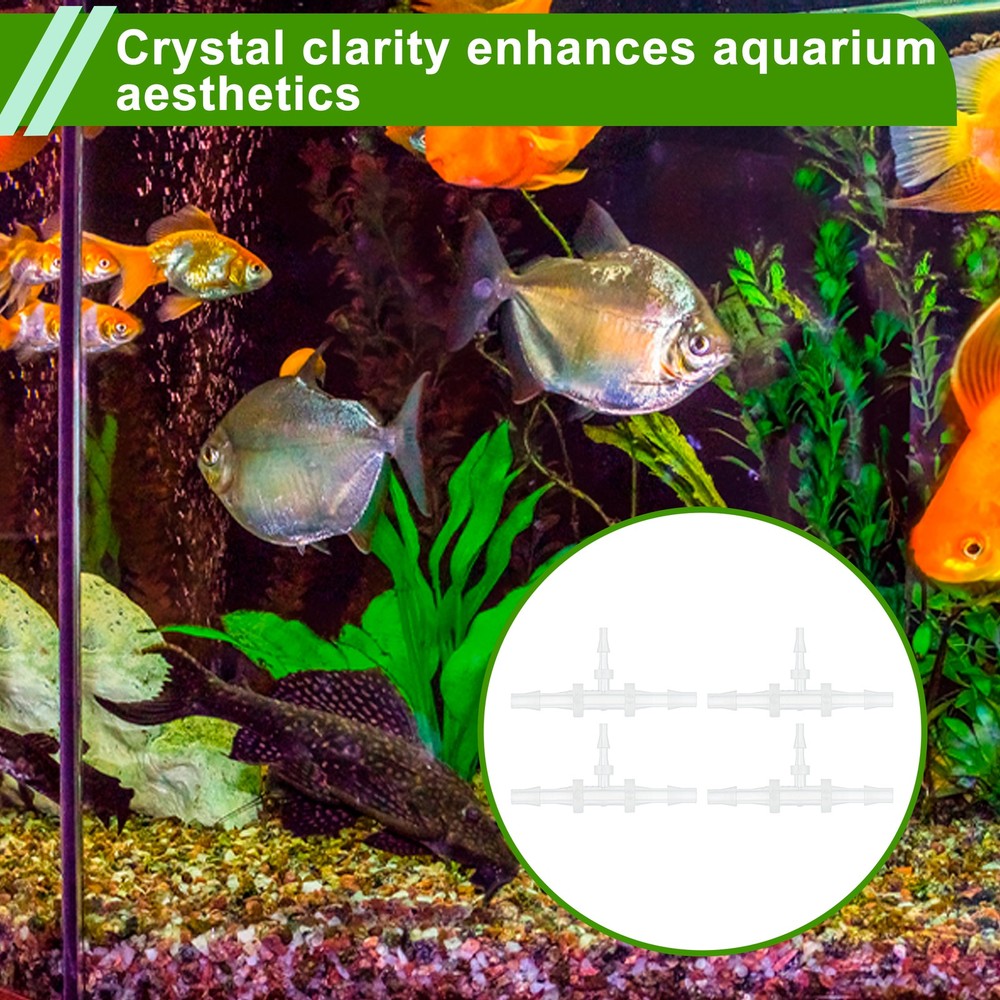 Plastic Hose Barb Fitting 1/8" x 1/16"x1/8" Tee Type Fitting PP Clear 4 Pcs