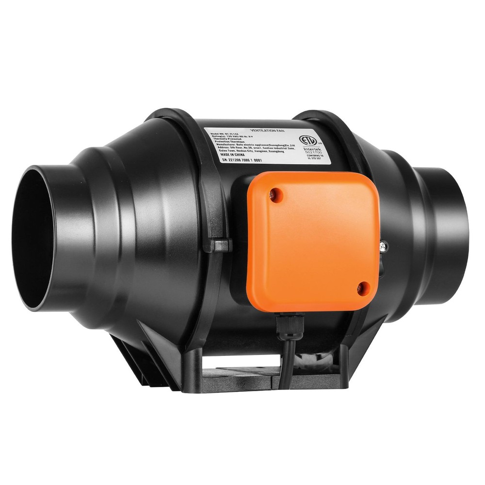 Inline Duct Fan, 4-Inch 200 CFM with Variable Speed Controller, Quiet AC-motor V