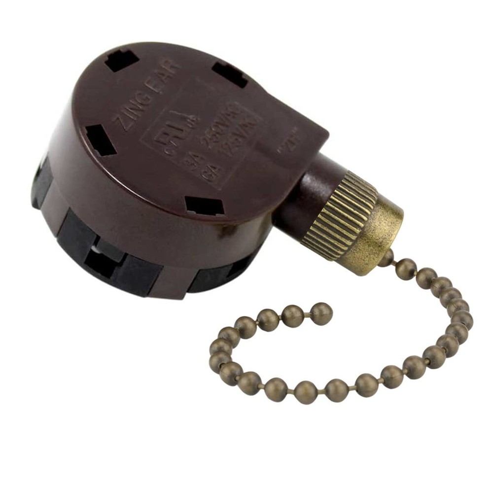 Ceiling Fan Switch Zing Ear ZE-268S5 4 Speed 5 Wire Pull Chain Ceiling Fan Sw...