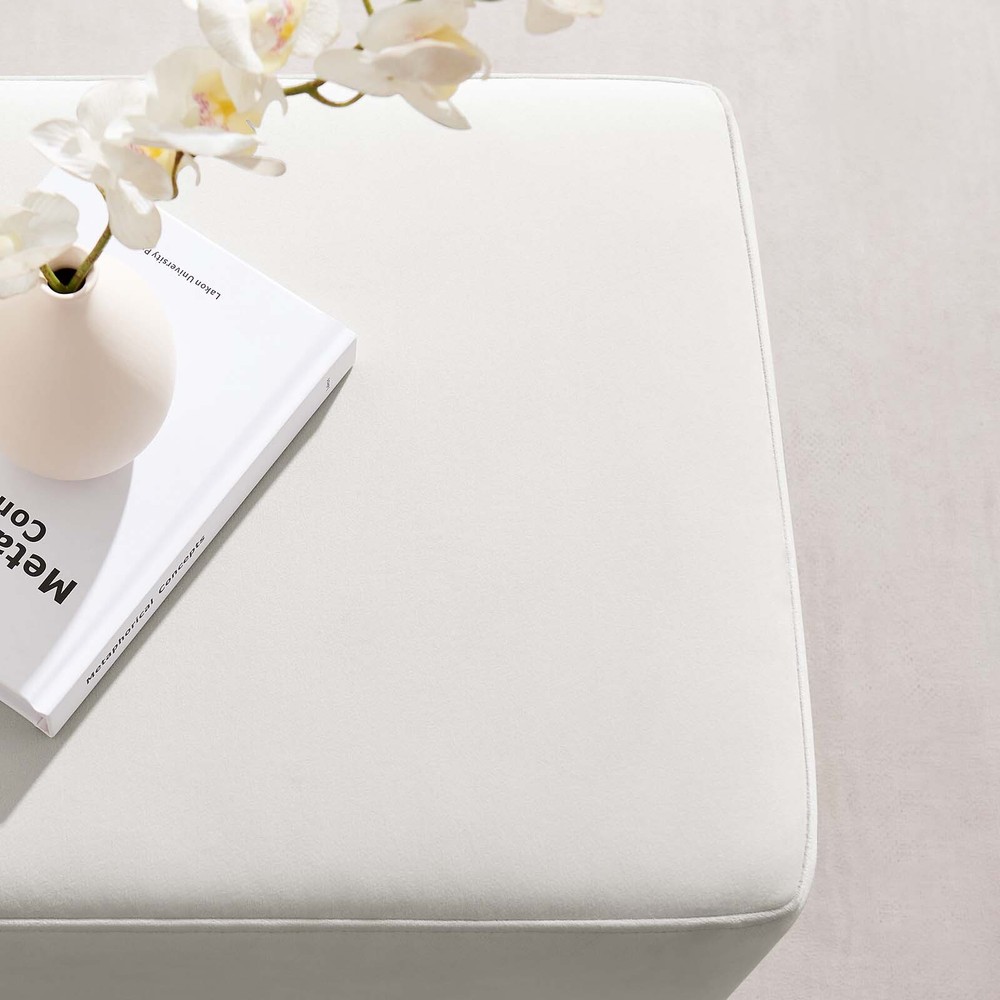 Modway 17" Square Performance Velvet Upholstered Ottoman