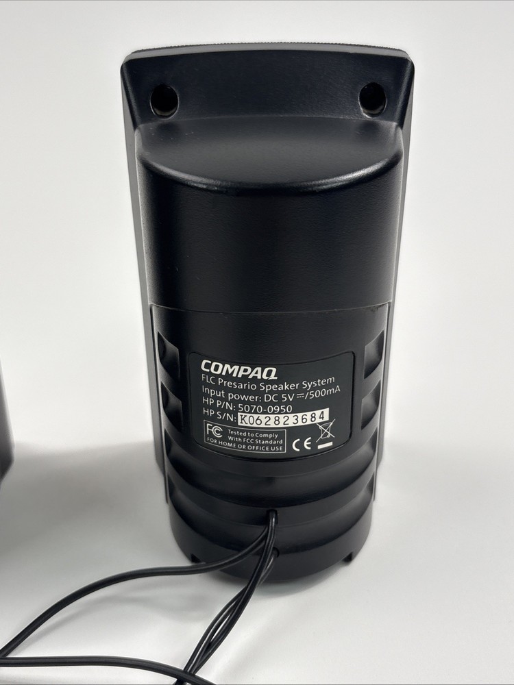 Compaq FLC Presario Computer Speaker System Wired Black