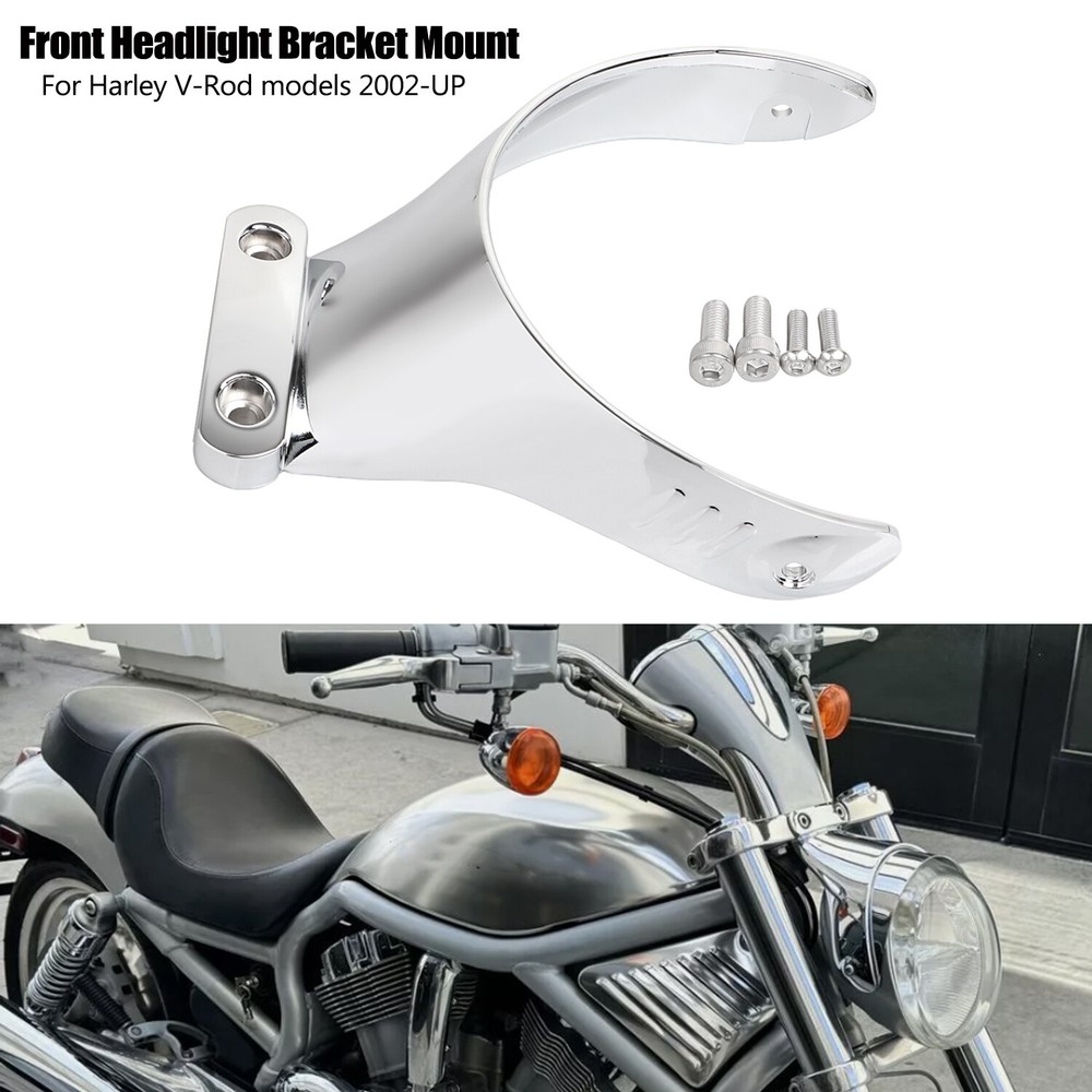 Metal Chrome Motorcycle Front Headlight Bracket Mounting For Harley V-Rod 02-UP