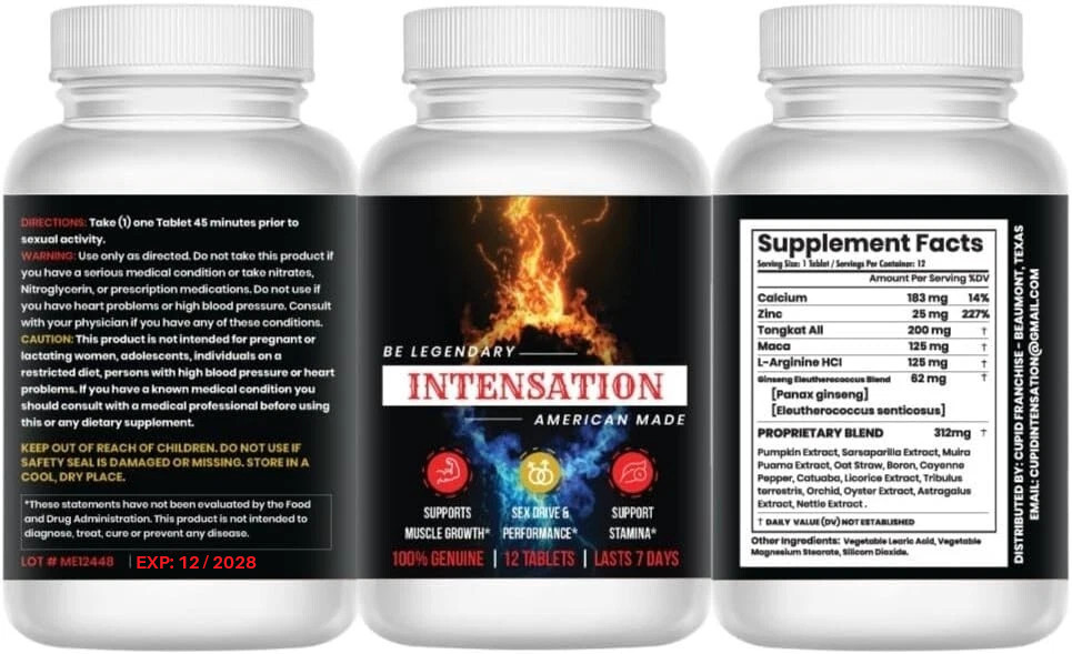 INTENSATION - Male Performance Support – Boost Stamina, Size, Stamina & Vitality