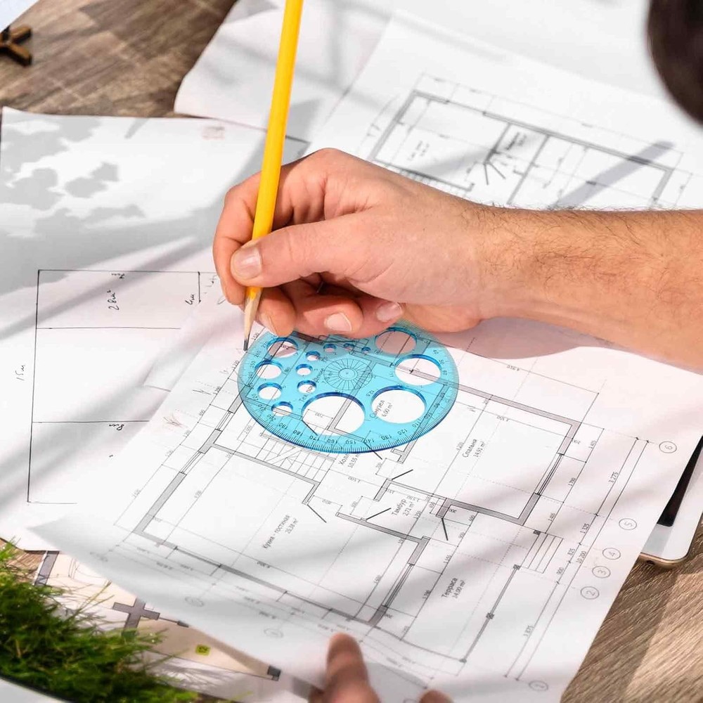 Circle Template for Drawing, Plastic Stencil Geometric blue