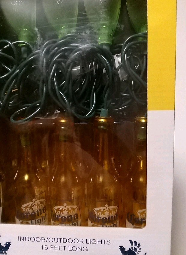 Corona Light Beer & Lime String Light Set 15 Ft Indoor/Outdoor