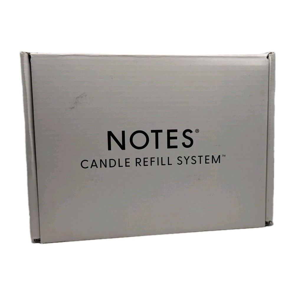 NIB Authentic Notes Refill Candle System 2 Glass Jars & 2 Scents Refill Kit New