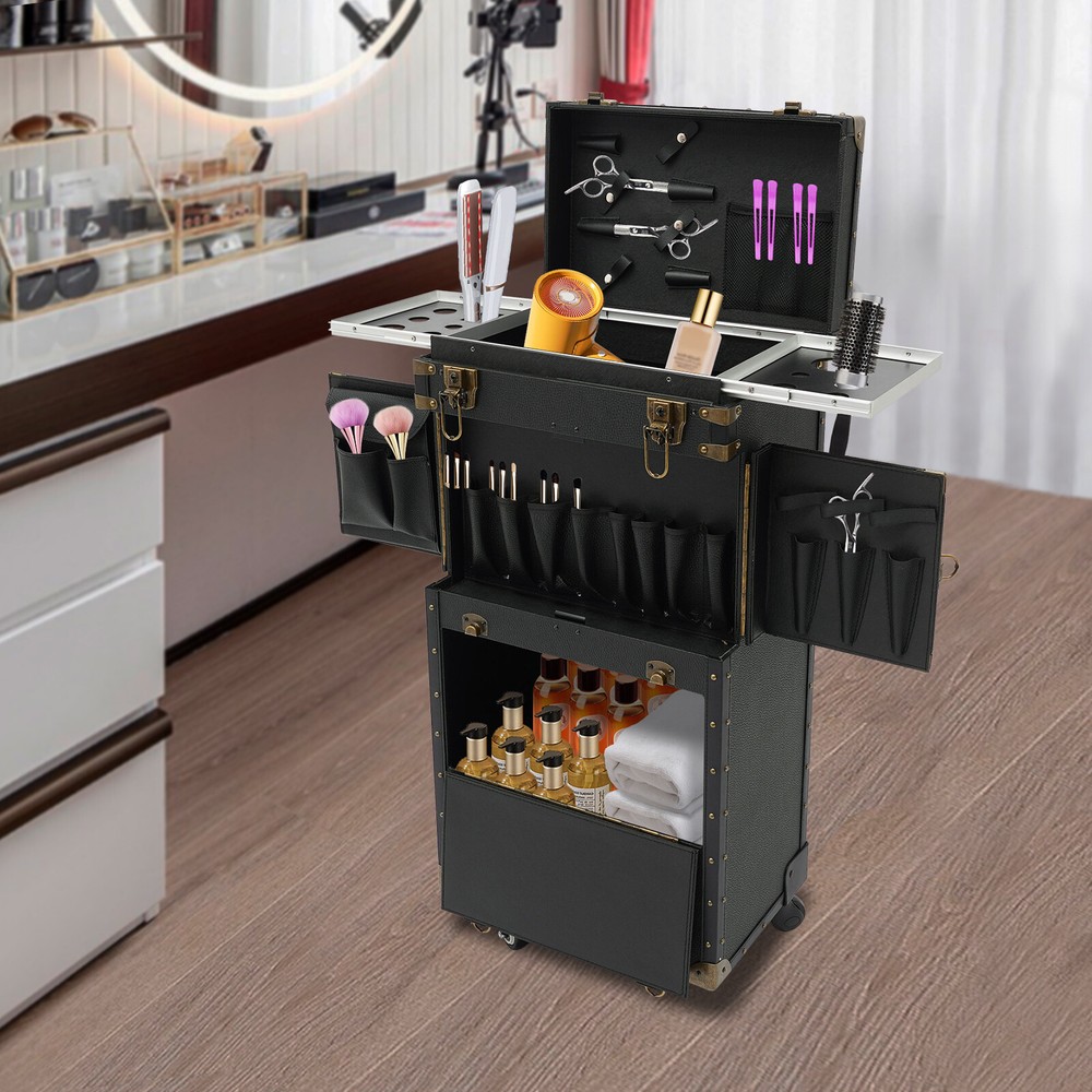 Professional Rolling Makeup Train Case Makeup Storage Organizer Cosmetic Trolley