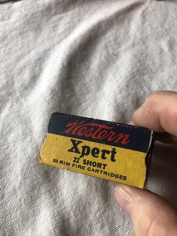 EMPTY AMMO BOX WESTERN XPERT 22 Short Greased Pre Child Warning Box Only