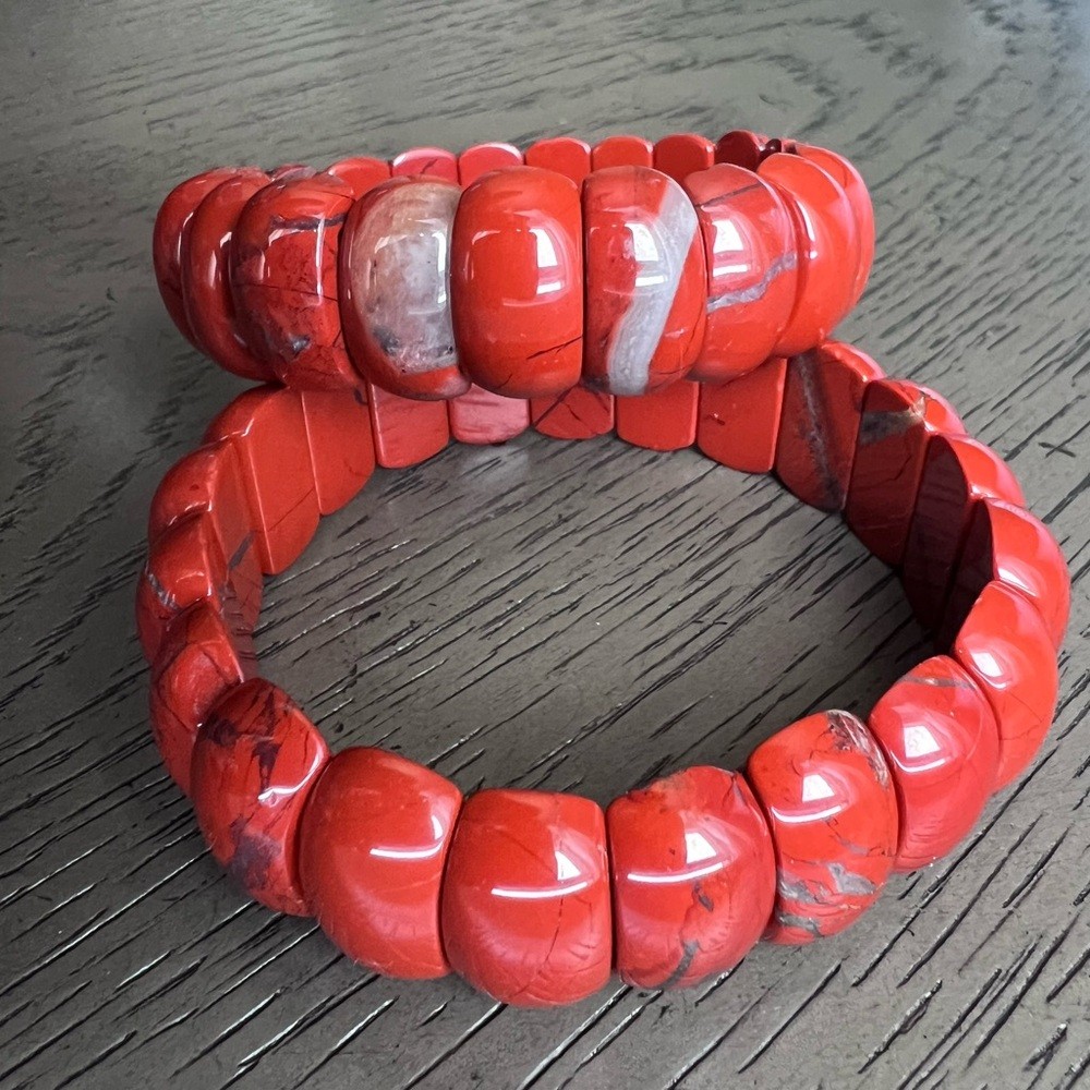 Red jasper soft bangle 6.5-7’ (one)