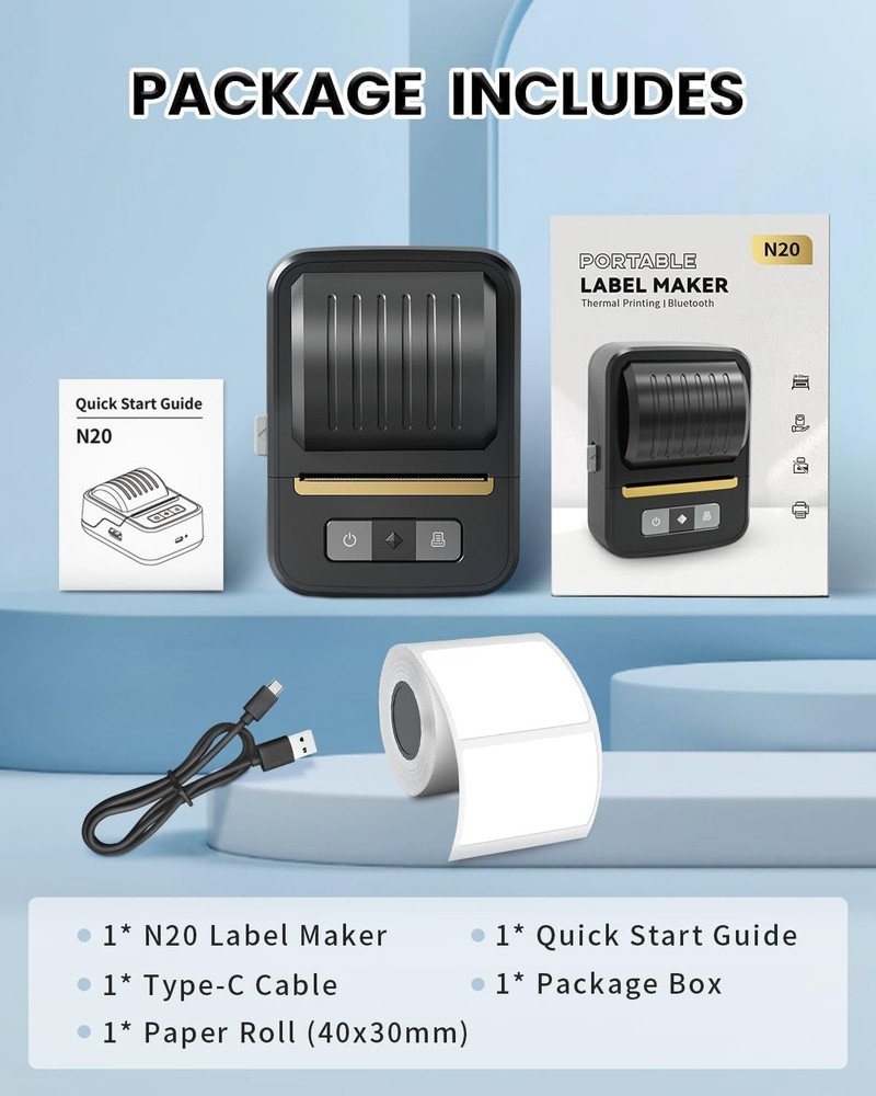 Label Makers, Label Maker Machine with Tape, Bluetooth Label Maker, Portable The