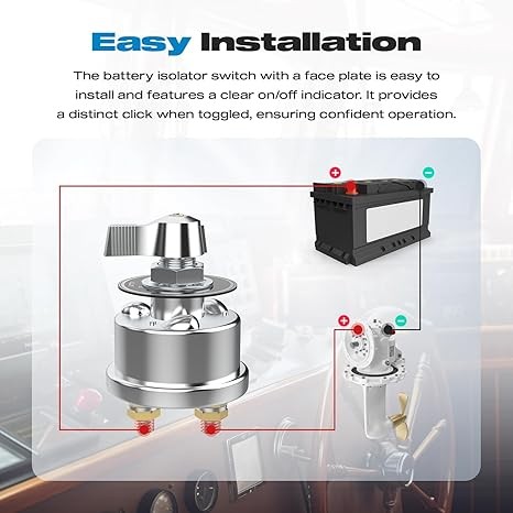 Battery Disconnect Switch, ON/Off 12-48V High Current 200A Master 200A Switch