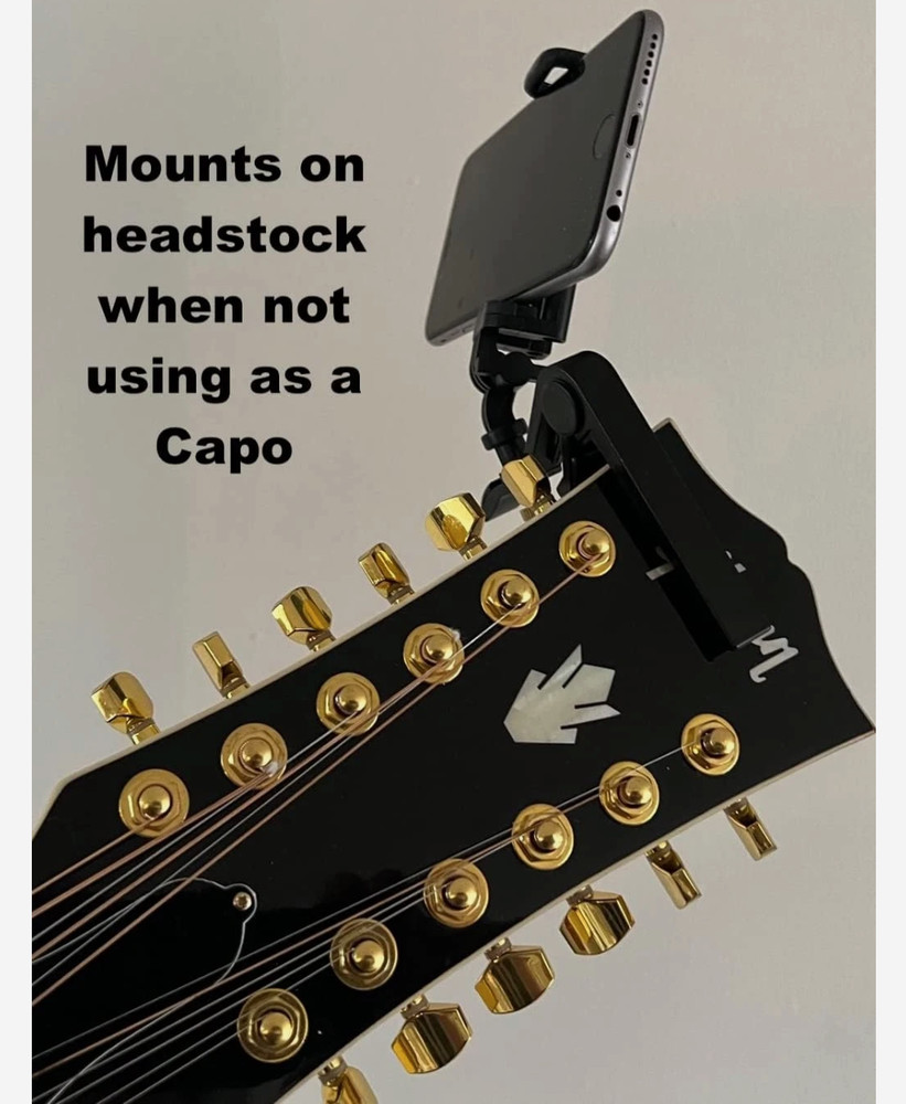 Smartphone Guitar Capo | Android and iPhone Compatible Black or Dark Grey