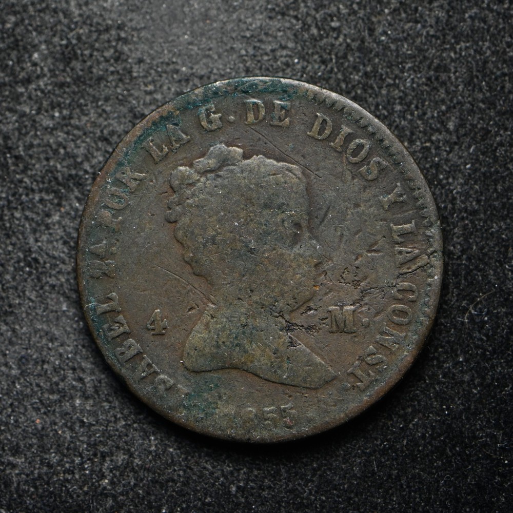 1855 Spain 4 Maravedis (bb16617)