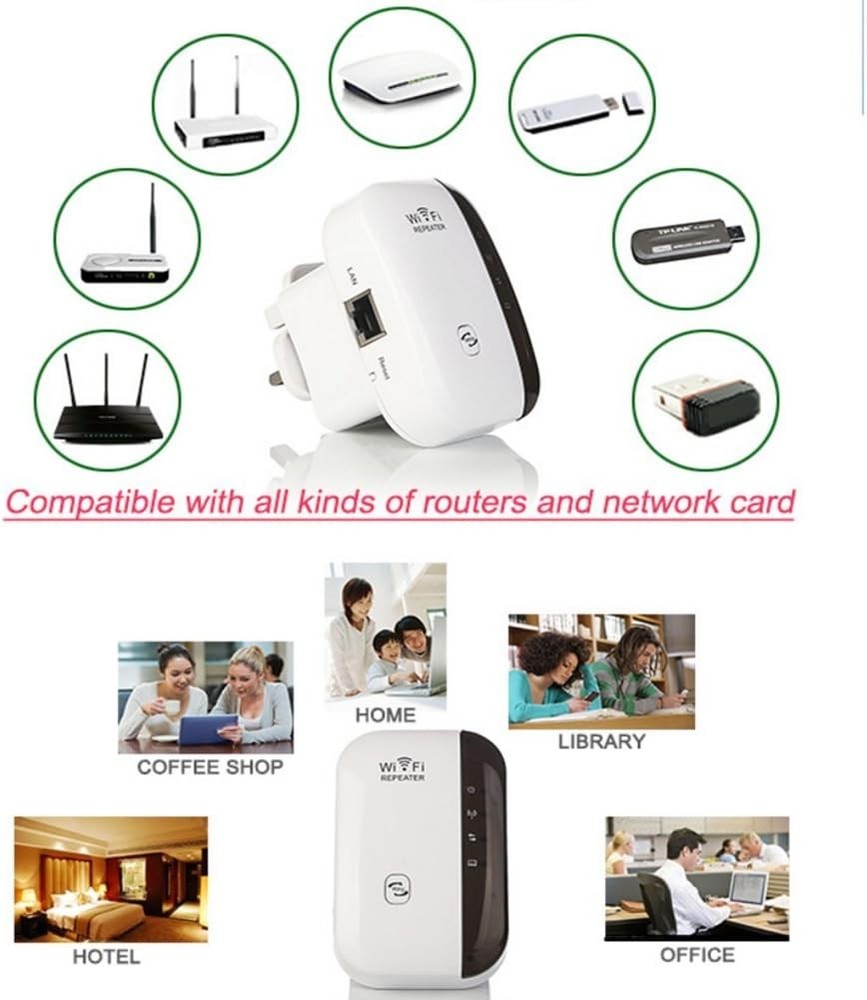 WiFi Repeater, Wireless Range Extender, Mini Portable, 360 Degree WiFi Coverage