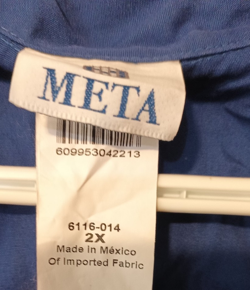 Unisex Meta Lab Coat Blue Size 2XL