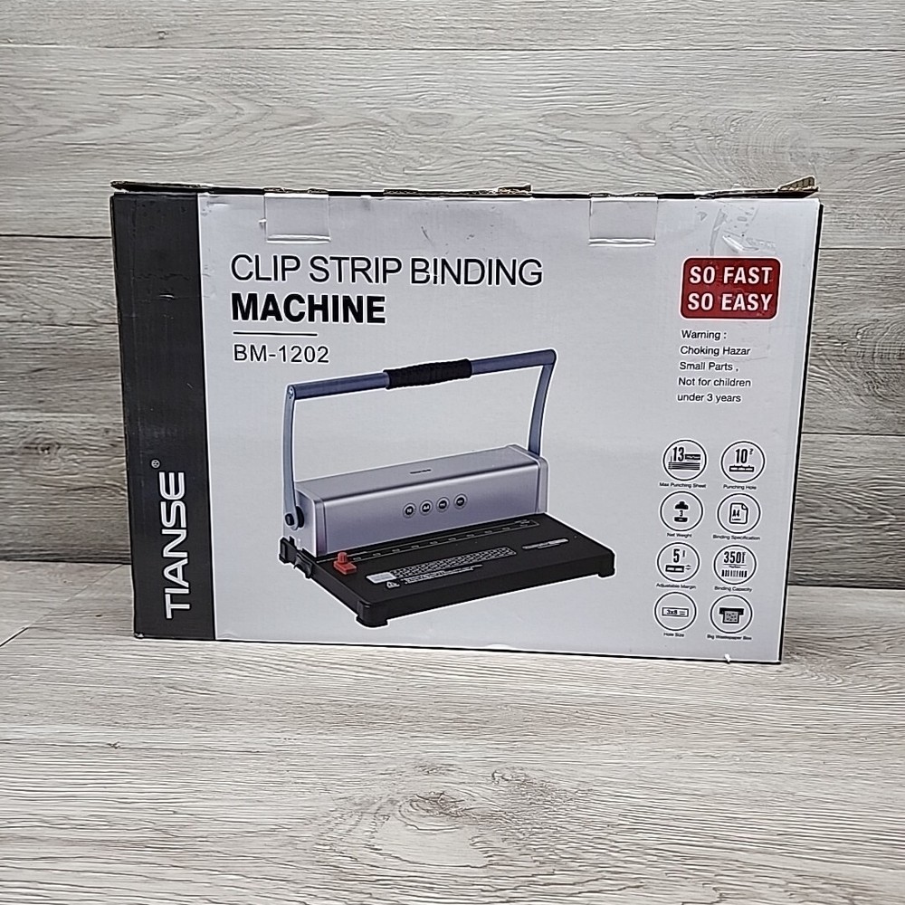 Tianse BM1202 Comb Binding Machine, 10-Holes, 350 Sheets 13 Max Punching Sheets