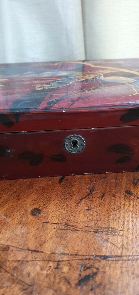 Japanese red lacquer box