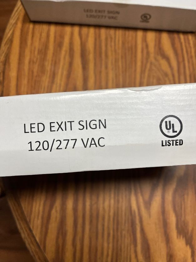UL Listed Red White LED Exit Sign Double Face 120-277 VAC Fire Exit Signs
