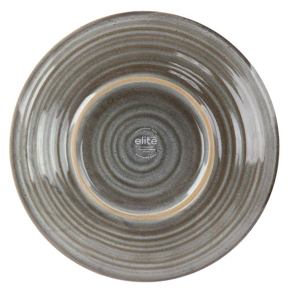 (12 Piece) Dreamweaver round Earthenware Dinnerware Set in Gray