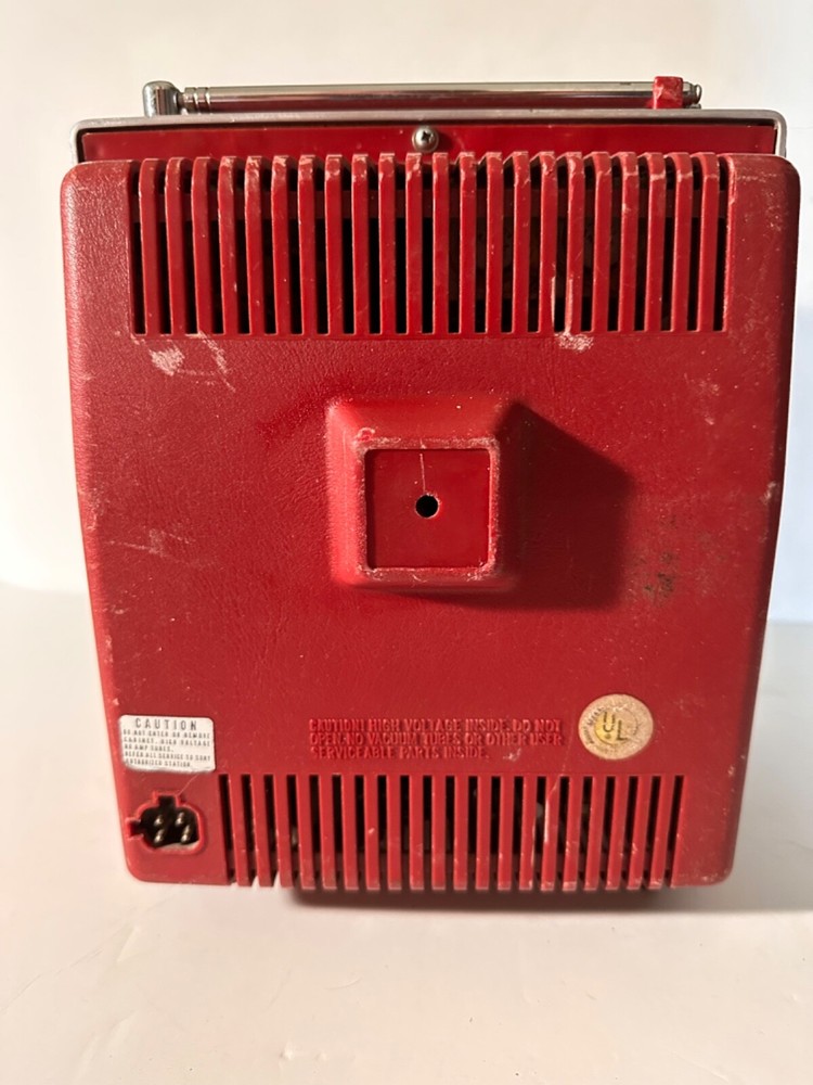 Vintage Red Sony Transistorized Gaming CRT TV not tested