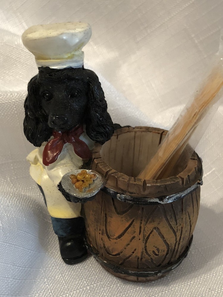 Dog Toothpick Holder “Poodle Black” W/box