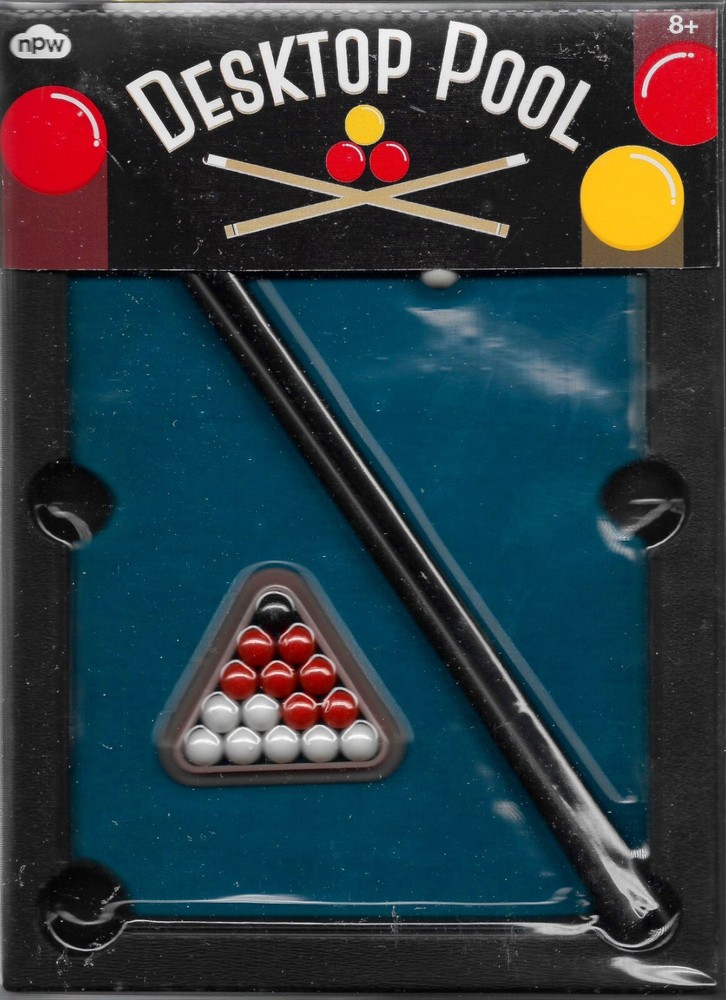 DESKTOP POOL By NPW Mini Tabletop Pool Table Desktop Billiard Set