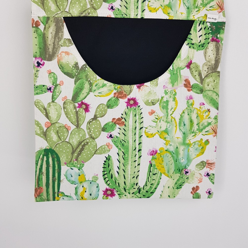 Peg Bag Handmade Green White Cactus Print Lined Laundry Clothes Peg Holder